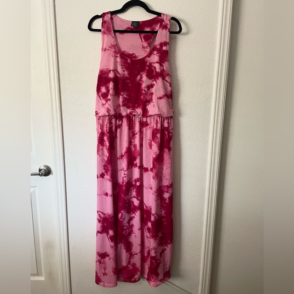 🌟5/$15🌟Faded Glory Pink Tie-Dye Maxi Dress